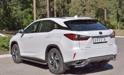 17 399 р. Защита заднего бампера (Ø42 мм волна, нержавейка) SLITKOFF  Lexus RX  200T (2015-2017) AL20 дорестайлинг  с доставкой в г. Кемерово. Увеличить фотографию 2