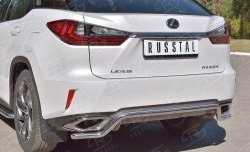 17 399 р. Защита заднего бампера (Ø42 мм волна, нержавейка) SLITKOFF Lexus RX 200T AL20 дорестайлинг (2015-2017)  с доставкой в г. Кемерово. Увеличить фотографию 3