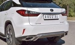 17 999 р. Защита заднего бампера (Ø42 мм волна под машину, нержавейка) SLITKOFF  Lexus RX  200T (2015-2017) AL20 дорестайлинг  с доставкой в г. Кемерово. Увеличить фотографию 3