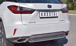 16 949 р. Защита заднего бампера (Ø63 мм, с полимерным покрытием) SLITKOFF  Lexus RX  200T (2015-2017) AL20 дорестайлинг  с доставкой в г. Кемерово. Увеличить фотографию 3