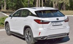 12 999 р. Защита заднего бампера (Ø75x42 мм, нержавейка) Russtal Lexus RX 200T AL20 дорестайлинг (2015-2017)  с доставкой в г. Кемерово. Увеличить фотографию 2