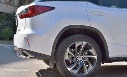 12 999 р. Защита заднего бампера (Ø75x42 мм, нержавейка) Russtal Lexus RX 200T AL20 дорестайлинг (2015-2017)  с доставкой в г. Кемерово. Увеличить фотографию 4