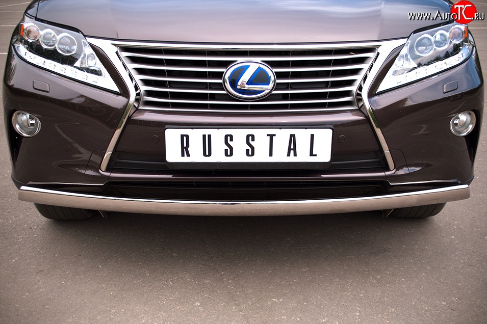 11 249 р. Защита переднего бампера (Ø75х42 мм, нержавейка) Russtal  Lexus RX270  AL10 - RX450H  AL10  с доставкой в г. Кемерово