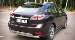 16 849 р. Защита заднего бампера (2 трубы Ø76х42 мм, нержавейка) Russtal Lexus RX350 AL10 дорестайлинг (2008-2012)  с доставкой в г. Кемерово. Увеличить фотографию 4