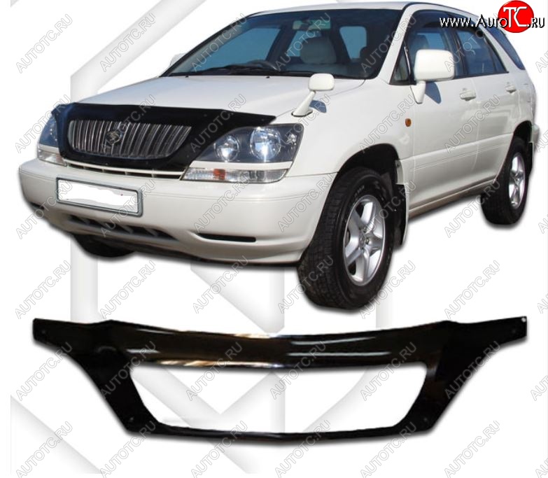 2 599 р. Дефлектор капота (exclusive) CA-Plastiс  Lexus RX300  XU10 (1995-2001) дорестайлинг (серия Classic черный, Без надписи)  с доставкой в г. Кемерово