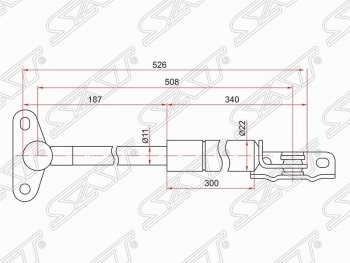 859 р. Левый упор крышки багажника SAT (газовый)  Lexus RX300  XU10 (1995-2001), Toyota Harrier  XU10 (1997-2003)  с доставкой в г. Кемерово. Увеличить фотографию 1