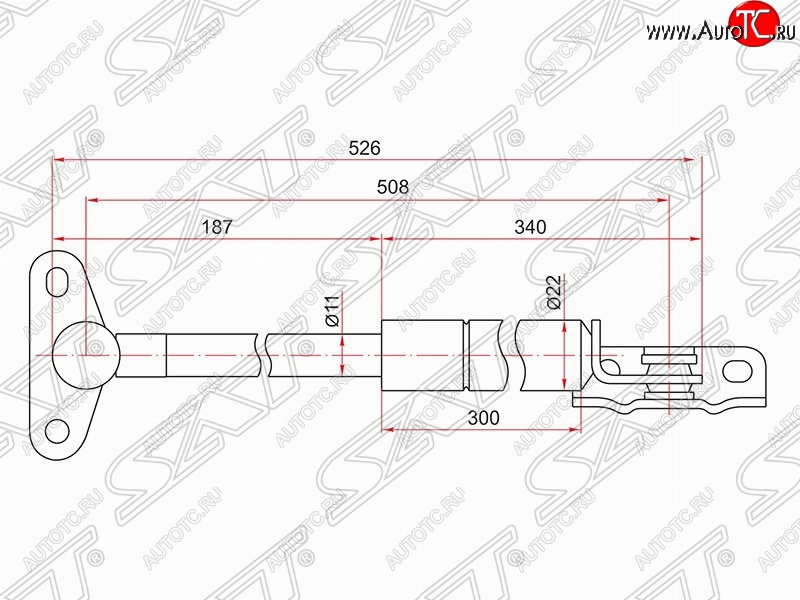 1 069 р. Правый упор крышки багажника SAT (газовый)  Lexus RX300  XU10 (1995-2001), Toyota Harrier  XU10 (1997-2003)  с доставкой в г. Кемерово