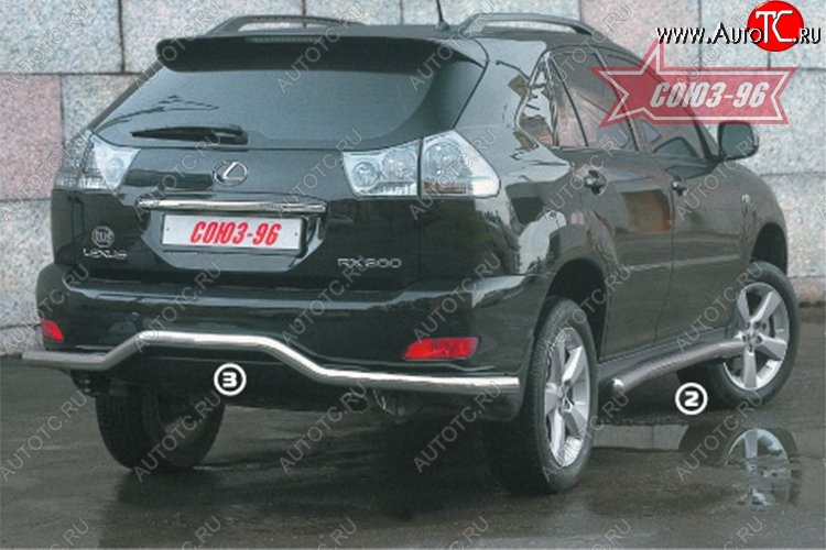 9 359 р. Защита заднего бампера Souz-96 (d60) Lexus RX300 XU30 дорестайлинг (2003-2006)  с доставкой в г. Кемерово