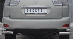 Защита заднего бампера (2 трубы Ø76 и 42 мм уголки, нержавейка) SLITKOFF Lexus RX300  XU30 - RX350  XU30