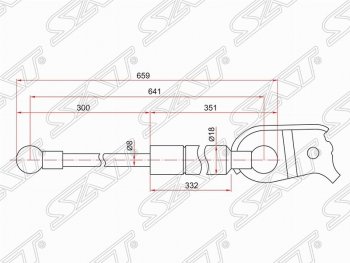 1 159 р. Газовый упор капота SAT  Lexus RX330  XU30 (2003-2006), Lexus RX350  XU30 (2003-2006), Lexus RX400H  XU30 (2005-2009), Toyota Harrier  XU30 (2003-2013)  с доставкой в г. Кемерово. Увеличить фотографию 1