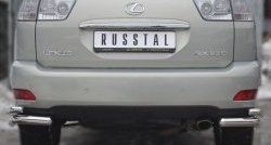 Защита заднего бампера (2 трубы Ø63 и 42 мм уголки, нержавейка) SLITKOFF Lexus RX330  XU30 (2003-2006)