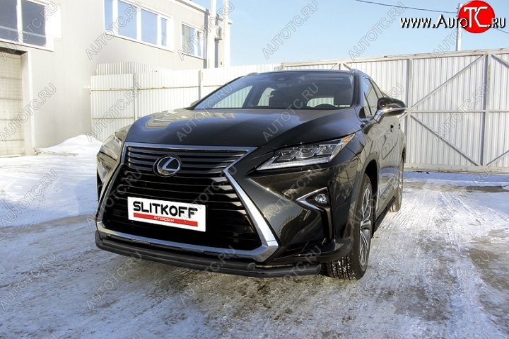 14 749 р. Защита переднего бампер Slitkoff  Lexus RX350  AL20 (2015-2019) дорестайлинг (Цвет: серебристый)  с доставкой в г. Кемерово