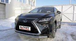 16 999 р. Одинарная защита переднего бампера диаметром 57 мм Slitkoff  Lexus RX350  AL20 (2015-2019) дорестайлинг (Нержавейка, Полированная)  с доставкой в г. Кемерово. Увеличить фотографию 1