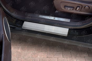 1 889 р. Накладки порожков салона Russtal Lexus RX350 AL20 дорестайлинг (2015-2019) (Нержавейка шлифованная)  с доставкой в г. Кемерово. Увеличить фотографию 2