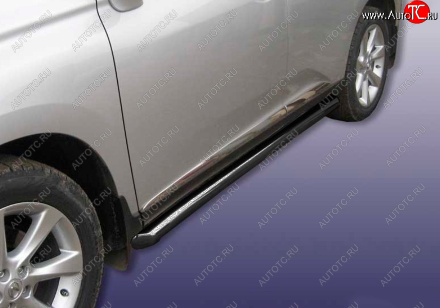 16 499 р. Защита порогов Ø76 мм с гибами Slitkoff Lexus RX350 AL10 дорестайлинг (2008-2012) (сталь с полимерным покрытием, цвет серебро)  с доставкой в г. Кемерово