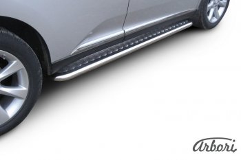 26 729 р. Защита штатных порогов с листом Arbori (нержавейка, алюминий, d57) Lexus RX350 AL10 дорестайлинг (2008-2012)  с доставкой в г. Кемерово. Увеличить фотографию 1