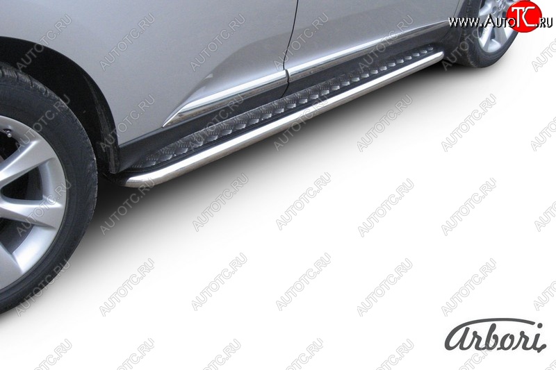 26 729 р. Защита штатных порогов с листом Arbori (нержавейка, алюминий, d57) Lexus RX350 AL10 дорестайлинг (2008-2012)  с доставкой в г. Кемерово