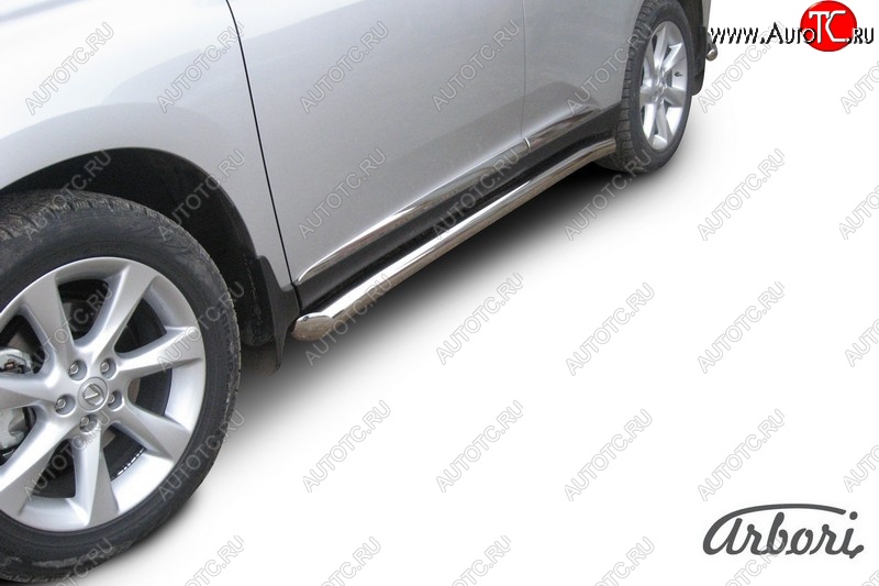 25 019 р. Защита штатных порогов Arbori (нержавейка, d76 mm). Lexus RX350 AL10 дорестайлинг (2008-2012)  с доставкой в г. Кемерово