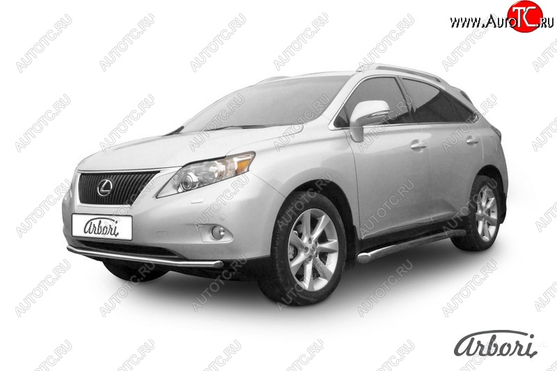 18 449 р. Защита переднего бампера Arbori (нержавейка, 1 труба d57 mm).  Lexus RX350  AL10 (2008-2012) дорестайлинг  с доставкой в г. Кемерово