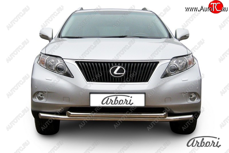 22 049 р. Защита переднего бампера Arbori (нержавейка, 2 трубы d57 и 57 mm)  Lexus RX350  AL10 (2008-2012) дорестайлинг  с доставкой в г. Кемерово