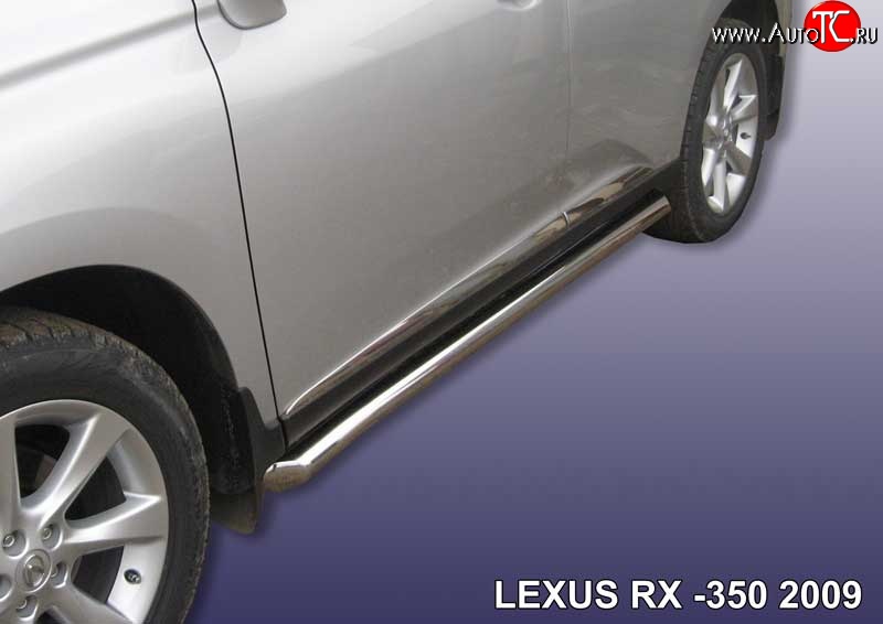 20 999 р. Защита порогов d76 мм с гибами Slitkoff  Lexus RX350  AL10 (2008-2012) дорестайлинг (нержавейка полированная)  с доставкой в г. Кемерово