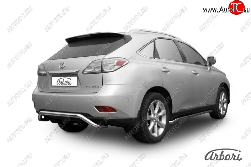 15 749 р. Защита заднего бампера Arbori (скоба, нержавейка, 1 труба d57 mm). Lexus RX350 AL10 дорестайлинг (2008-2012)  с доставкой в г. Кемерово