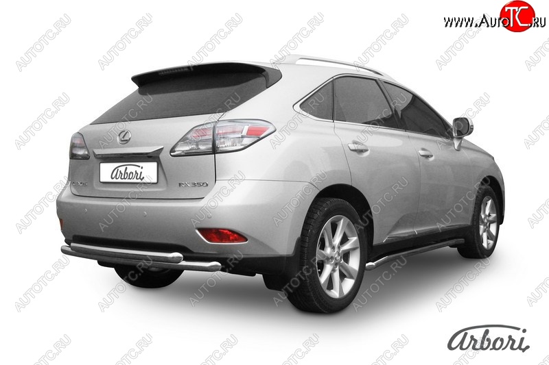 20 429 р. Защита заднего бампера Arbori (нержавейка, 2 трубы d57 и 57 mm).  Lexus RX350  AL10 (2008-2012) дорестайлинг  с доставкой в г. Кемерово
