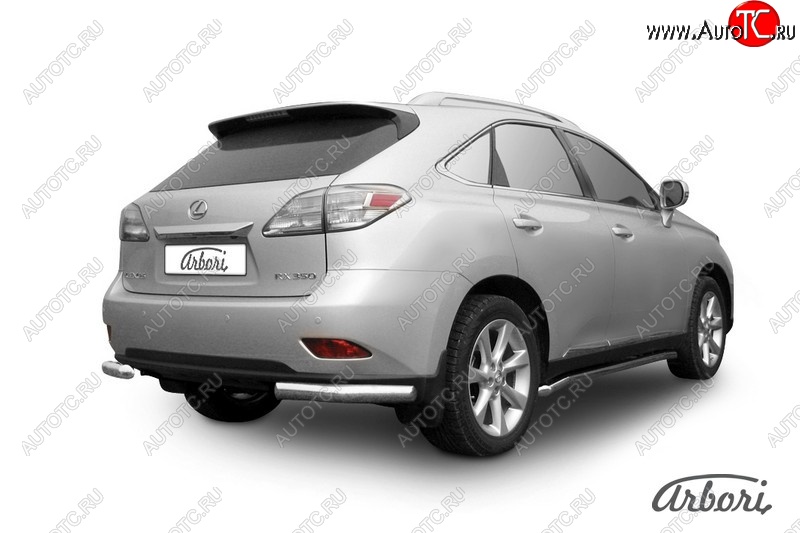 19 259 р. Защита заднего бампера Arbori (уголки, нержавейка, 1 труба d76 mm).  Lexus RX350  AL10 (2008-2012) дорестайлинг  с доставкой в г. Кемерово