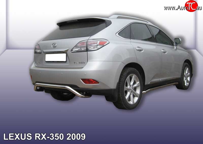 14 549 р. Фигурная защита заднего бампера диаметром 57 мм Slitkoff  Lexus RX350  AL10 (2008-2012) дорестайлинг (Нержавейка, Полированная)  с доставкой в г. Кемерово
