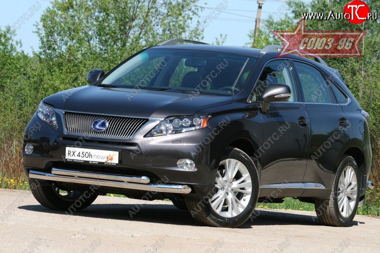 28 709 р. Защита переднего бампера двойная Souz-96 (d76/60) Lexus RX450H AL10 дорестайлинг (2009-2012)  с доставкой в г. Кемерово