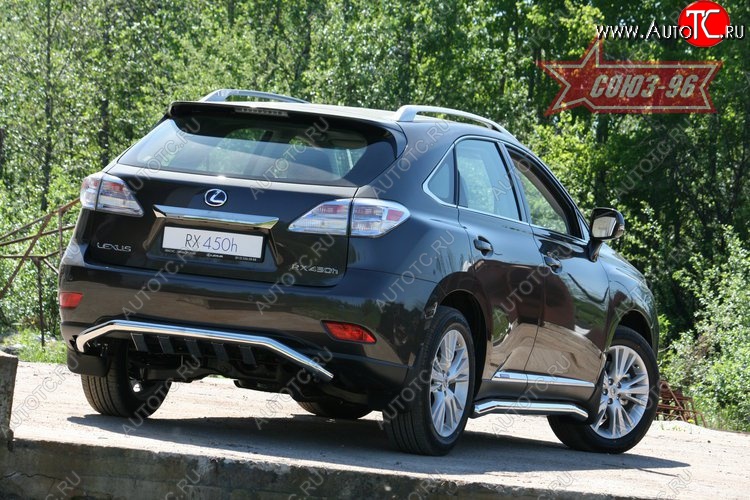 25 649 р. Защита заднего бампера Souz-96 (d60 с элементами из профиля) Lexus RX450H AL10 дорестайлинг (2009-2012)  с доставкой в г. Кемерово
