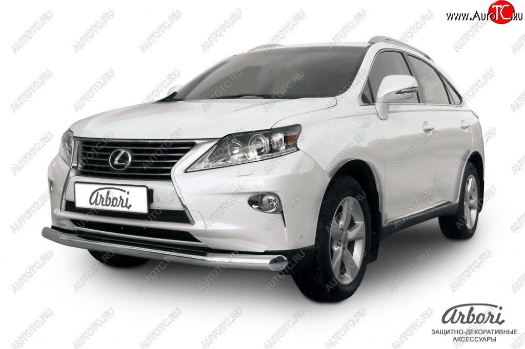 20 879 р. Защита переднего бампера Arbori (нержавейка, 1 труба d76 mm). Lexus RX350 AL10 рестайлинг (2012-2015)  с доставкой в г. Кемерово