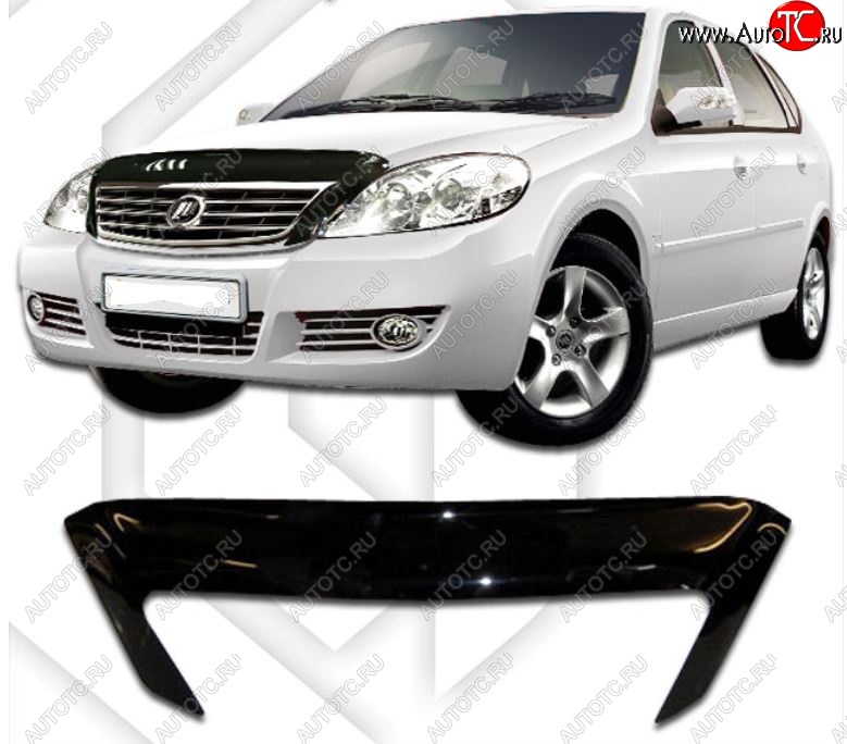 2 199 р. Дефлектор капота CA-Plastic  Lifan Breez (2006-2012) (Classic черный, Без надписи)  с доставкой в г. Кемерово