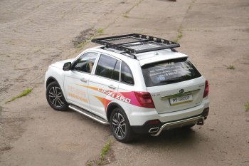26 349 р. Порожки для ног из трубы Ø51 с алюминиевой площадкой Petroil Tuning  Lifan X60 (2016-2025) 2-ой рестайлинг (Нержавеющая полированная сталь)  с доставкой в г. Кемерово. Увеличить фотографию 3