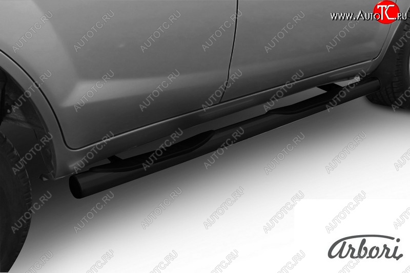 5 678 р. Защита штатных порогов Arbori (с проступью, черная, d60 mm). Lifan X60 1-ый рестайлинг (2015-2016)  с доставкой в г. Кемерово