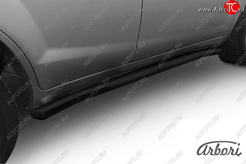 3 644 р. Защита штатных порогов Arbori (черная, d60 mm). Lifan X60 1-ый рестайлинг (2015-2016)  с доставкой в г. Кемерово
