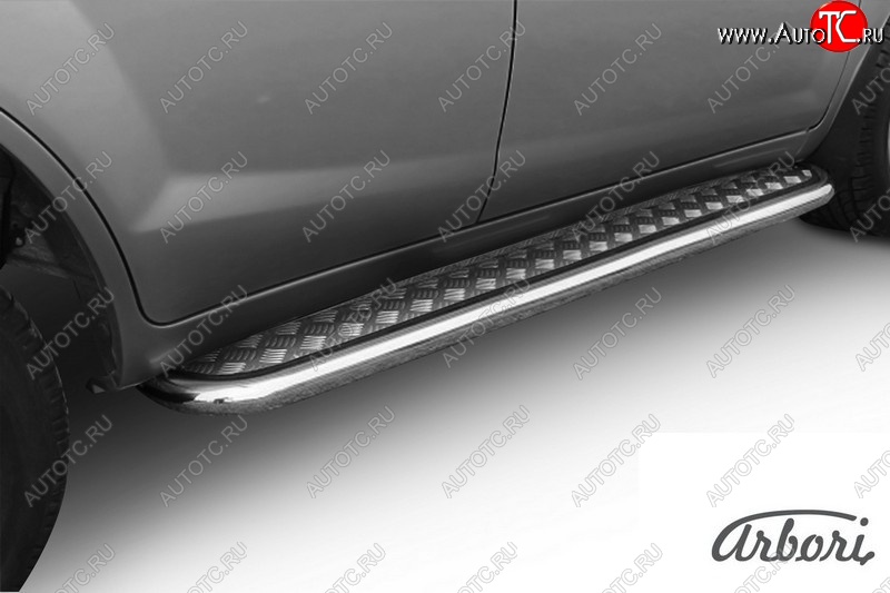 15 929 р. Защита порогов для ног Arbori (нержавейка, алюминий, d60) Lifan X60 дорестайлинг (2011-2015)  с доставкой в г. Кемерово