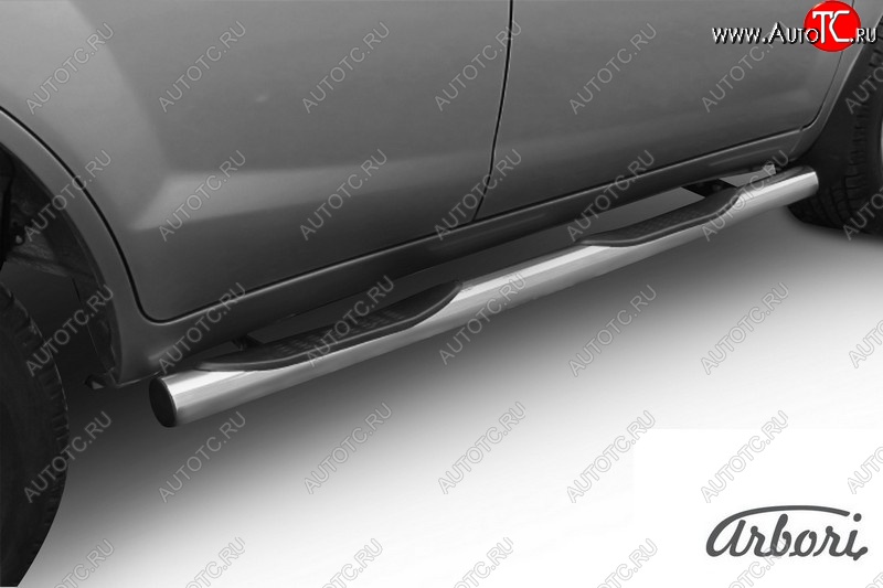 12 869 р. Защита штатных порогов Arbori (с проступью, нержавейка, d76 mm). Lifan X60 1-ый рестайлинг (2015-2016)  с доставкой в г. Кемерово