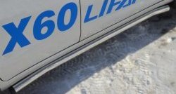 70 999 р. Защита порогов из круглой трубы диаметром 63 мм Russtal Lifan X60 1-ый рестайлинг (2015-2016) (Защита порогов с со скосами на торцах (вариант 1))  с доставкой в г. Кемерово. Увеличить фотографию 7
