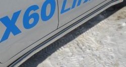 70 999 р. Защита порогов из круглой трубы диаметром 63 мм Russtal Lifan X60 1-ый рестайлинг (2015-2016) (Защита порогов с со скосами на торцах (вариант 1))  с доставкой в г. Кемерово. Увеличить фотографию 11