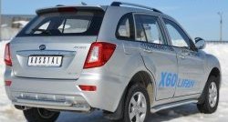 16 999 р. Защита заднего бампера (2 трубы Ø63 мм, нержавейка) SLITKOFF  Lifan X60 (2011-2015) дорестайлинг  с доставкой в г. Кемерово. Увеличить фотографию 4