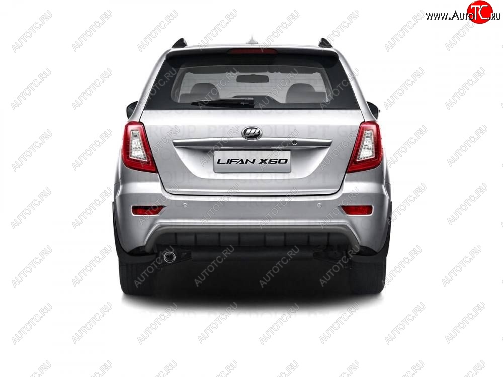 5 359 р. Защита заднего бампера PT GROUP Ø51мм ШАГРЕНЬ (ППК) LIFAN X60 2012-2016  Lifan X60 (2011-2016) дорестайлинг, 1-ый рестайлинг (Черная (шагрень))  с доставкой в г. Кемерово