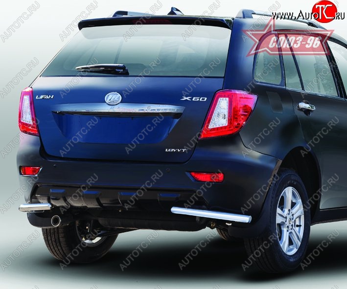 8 189 р. Защита заднего бампера из боковых уголков Souz-96 (d42)  Lifan X60 (2011-2015) дорестайлинг  с доставкой в г. Кемерово