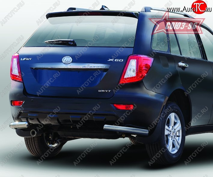 8 909 р. Защита заднего бампера из боковых уголков Souz-96 (d60)  Lifan X60 (2011-2015) дорестайлинг  с доставкой в г. Кемерово
