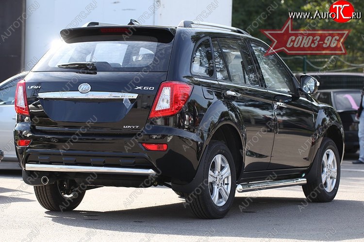 10 394 р. Защита заднего бампера Souz-96 (d60)  Lifan X60 (2011-2015) дорестайлинг  с доставкой в г. Кемерово