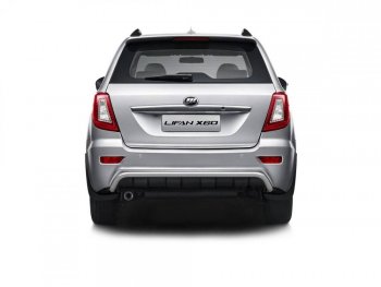 Защита заднего бампера Petroil Tuning (d51) Lifan X60 (2011-2015) дорестайлинг (Нержавеющая полированная сталь)