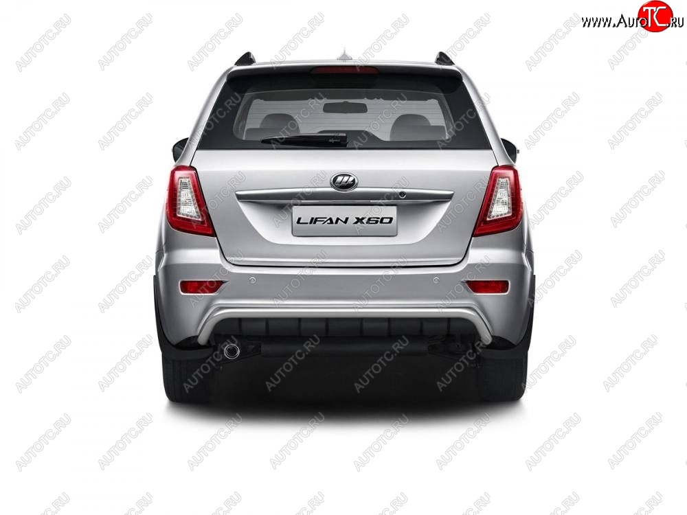 5 999 р. Защита заднего бампера Petroil Tuning (d51)  Lifan X60 (2011-2015) дорестайлинг (Нержавеющая полированная сталь)  с доставкой в г. Кемерово