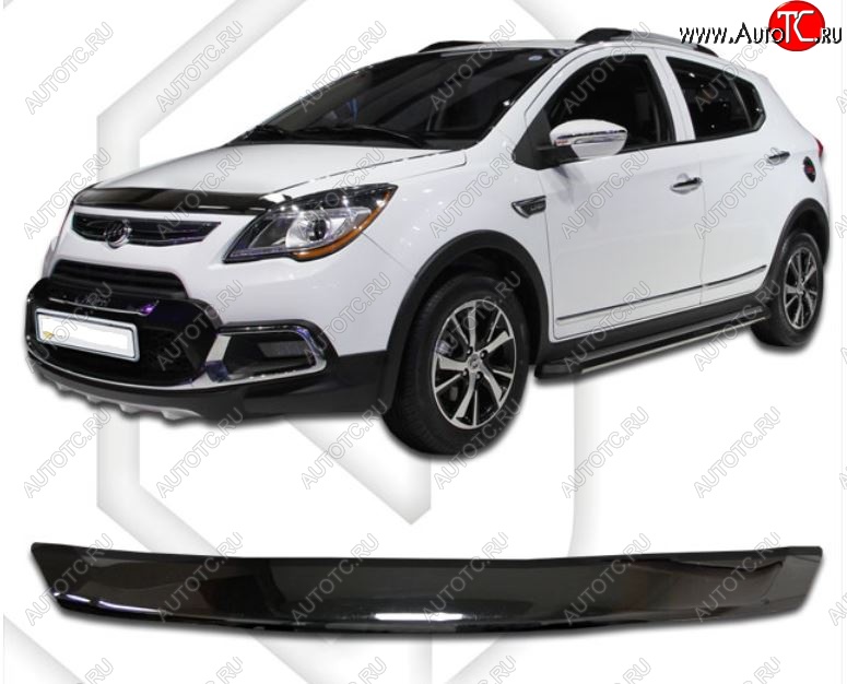 2 199 р. Дефлектор капота CA-Plastiс  Lifan X50 (2015-2025) (Classic черный, Без надписи)  с доставкой в г. Кемерово