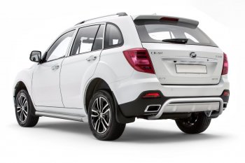 13 299 р. Защита порогов вогнутая из трубы Ø63 Petroil Tuning  Lifan X60 (2016-2025) 2-ой рестайлинг (Нержавеющая полированная сталь)  с доставкой в г. Кемерово. Увеличить фотографию 2