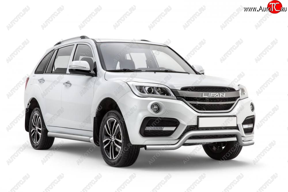 15 599 р. Защита переднего бампера Petroil Tuning (d63, волна)  Lifan X60 (2016-2025) 2-ой рестайлинг (Нержавеющая полированная сталь)  с доставкой в г. Кемерово